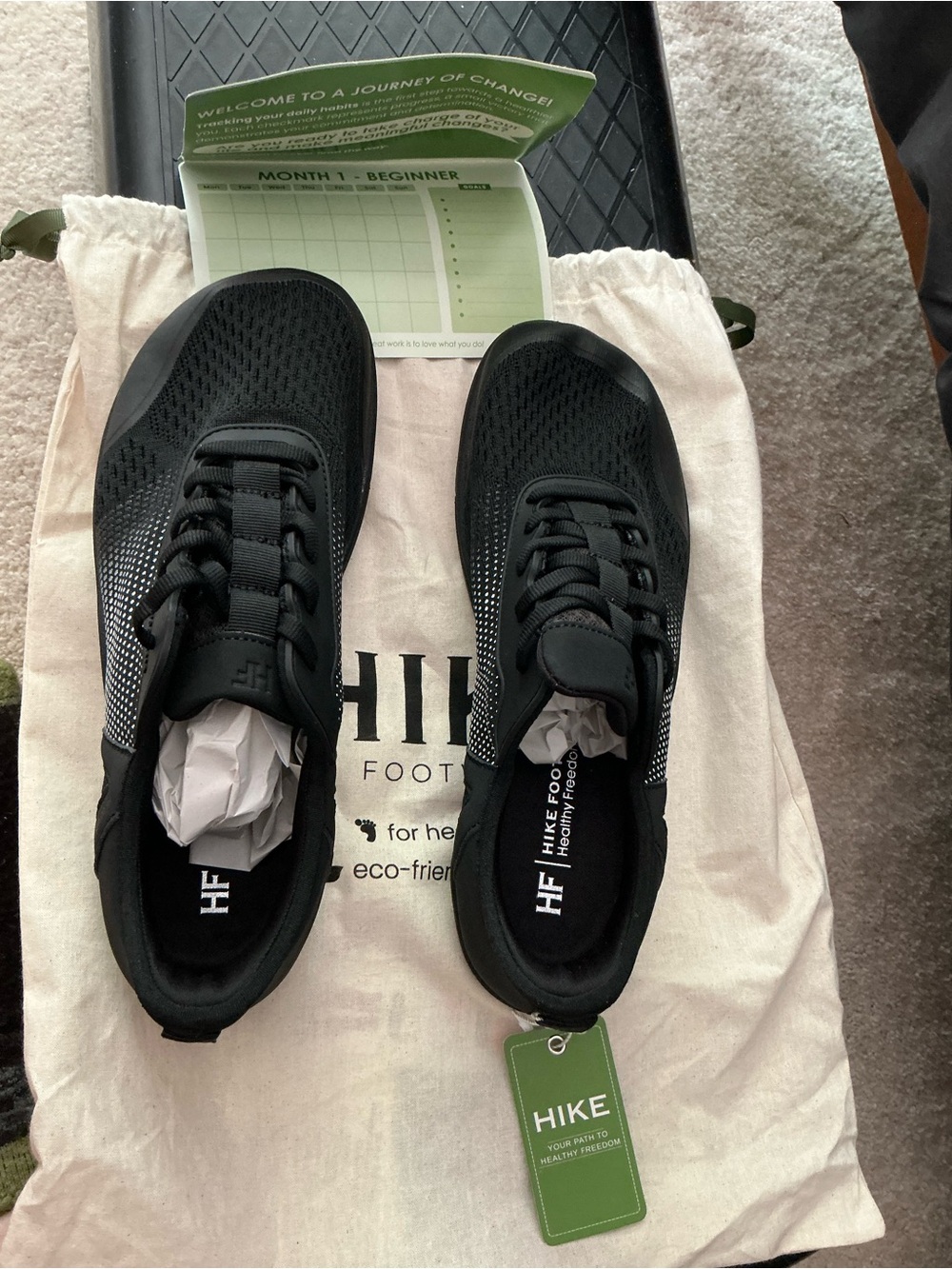 HIKE Footwear Women's Black Athletic Walking Sneakers — Lightweight Support